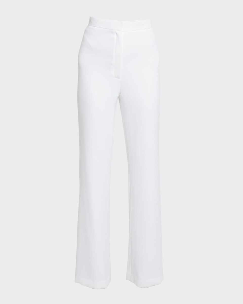 High-Rise Straight-Leg Crepe Trousers